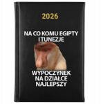 FunnyCase Könyvnaptár 2026 Mire Egyiptomok És Tunézia Fekete Ajándék Minták (Kalendarz Czarny NA CO KOMU EGIPTY I TUNEZJE)