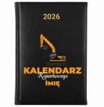 FunnyCase Könyvnaptár 2026 Kotrógép Naptár *név* Fekete Ajándék Minták (Kalendarz Czarny KALENDARZ KOPARKOWEGO *IMIĘ*)