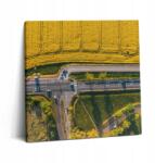 Wallfluent Fotó Vászon Dekoratív Vászonkép Szoba Mező Drón Poznań 60x60 cm (010030010270000075422)