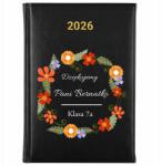 FunnyCase Könyvnaptár 2026 Köszönjük A Hölgynek *név* Fekete Ajándék Tervező (Kalendarz Czarny DZIĘKUJEMY PANI *IMIĘ*)