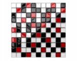 Szklane Mozaiki Üvegmozaik Black Red White Fekete Fehér 30x30 (MS164)