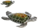  Josie teknős szobor ezüst, zöld és barna színekben 10cm