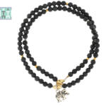  Colier din Obsidian Curcubeu Rotund 4-4, 9 mm - Accesorii de Argint 925 - GF