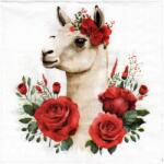 Maki Decoupage szalvéta díszítéssel 33x33cm Mrs Llama láma (Serwetki do Decoupage)