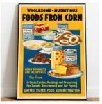  Usa poszter Kukorica termékek Vintage A3 (Plakat Kulinaria Vintage)