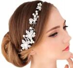 EdiBazzar Gyöngyös haj ág fehér ezüst esküvői haj virág (Perłowa gałązka do włosów Stroik na włosy)