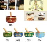  Bol Muzical Tibetan 5 Metale - Chakre - cu Bat - 12x12x6 cm - 1 Buc Castron