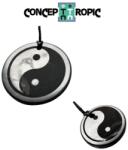  Pandantiv Shungit Rusia cu Simbolul Yin-Yang - Protectia EMF 30x30x3-4 mm - 1 Buc