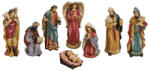  Betlehemes figura- szett, 8 db-os, többszínű. Méret: 5-16 cm