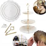  Szilikon Öntőforma Gyanta Patera Szett 3 Szintes Tálca Óra 25 CM