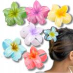  6 db 8 cm-es hawaii virágos, göndörítő, erős, csúszásgátló hajcsat (gdfg465564)