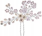  Ezüst színű díszfésű virágokkal, esküvői hajdísz (N55)