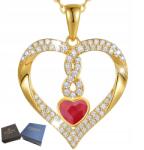 Mennica Świdnicka Aranyozott Női Nyaklánc Strassz Ezüst 925 Szív Ajándék Feleségnek