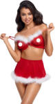 Cottelli Collection 3 részes (melltartó, miniszoknya, tanga) karácsonyi szett (piros) - lunaluna