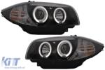 KITT Lightning Angel Eyes Első Lámpa BMW 1 Series E81 E82 E87 E88 (2004-2011) modellekhez, fekete (HLBME87B)