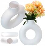  Pampas Fű Váza Lyukas Boho Törhetetlen Dekoráció Nappaliba 16 CM (WAZ000019-W)