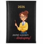 FunnyCase Naptár Fekete A5 2026 Ajándék Pedagógusnap Te vagy a példakép-Köszönjük (Kalendarz Czarny Jesteś Wzorem-Dziękujemy)