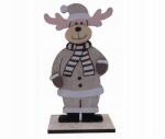  Rénszarvas Figura Fa Karácsony 14cm (#A2639)