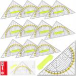 CE Ekrü műszaki szögmérő 16 cm flexibilis műanyag 12 db-os szett (x)