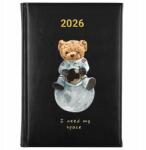FunnyCase Könyvnaptár 2026 I Need My Space Fekete Határidőnapló Ajándék Minták (Kalendarz Czarny I NEED MY SPACE)