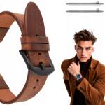 Polax Bőr óraszíj 24mm, Univerzális, XL méret (CHrArCzB24XLCgBr)