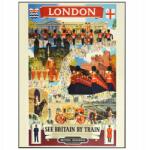  Poszter London Egyesült Királyság Utazás vasúton A3 (Plakat Podróżniczy Podróże Vintage)