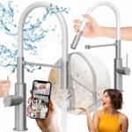 SINK Quality Konyhai Csaptelep Flexibilis Mozgatható Kifolyócsővel Fehér Extra Magas Csaptelep 50cm (KTS.S.JEM.WHBS)