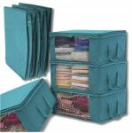 EdiBazzar Rendszerező 3db-os szett zöld táska huzat ágyneműtartó szekrény ruhák (Organizer zielona torba zestaw 3szt)