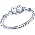 Mennica Świdnicka Ezüst Gyűrű Ezüst 925 Női Állítható Szív Strassz Ajándék