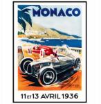  Monaco Vintage autóverseny poszter 50x70 cm (motoryzacja)
