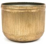 Styldekor Virágtartó Fém Fedél Arany 19x24cm Bordázott Öregített 20 25 (0405641-3AP)