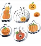  9 db Halloween-i sütőforma, tök alakú, kekszvágó (X00217MXP3)