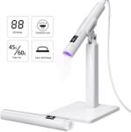 Everin Mini Lampa UV LED cu Suport Detașabil Alb | Polimerizare Intermediară (MFH-3NS)