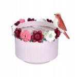 123Obrusy Dekorációs kaspó virágokkal Rózsaszín dekoratív 24cm