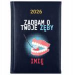 FunnyCase Könyvnaptár 2026 Gondoskodom A Fogaidról Sötétkék Tervező Ajándék Minták (Kalendarz Granatowy DBAM O TWOJE ZĘBY)