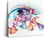 Wallfluent Vászonkép Falra Színes Festett Szem És Pillangók 60x60 cm (010030010270000074919)