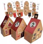 Wyczaruj Prezent Adventi naptár házikók zsinór és matricák Diy dobozok 24db Z6 (Domki do kalendarza adwentowego + naklejki)