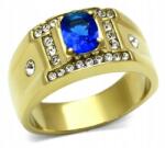 ArtWings Arany férfi gyűrű sötétkék cirkónia szem 24 25 26-es méret acél 316 L (SYG4)