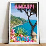 Amalfi Olaszország Kép Poszter Nappaliba A3 (T11 Obraz Plakat Podróżniczy włochy)