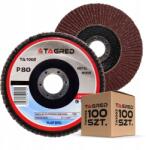 Tagred 100 db-os Lamellás Tárcsa Készlet 125MM P80 Acél Fa Tárcsa (TA1002x100 TARCZA DO DREWNA DO SZLIFIERKI)