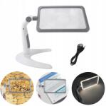  Olvasó nagyító, LED-del, kézi és asztali, állítható fénnyel, 2, 5x nagyítás (LUPA DO CZYTANIE Z LED RĘCZNA)