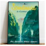  Skandinávia Fjordok Vintage utazó poszter A3 (Plakat Podróżniczy Podróże Vintage)