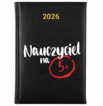 FunnyCase Könyvnaptár 2026 Tanár 5+ Fekete Időzítő Ajándék Minták (Kalendarz Czarny NAUCZYCIEL NA 5+)