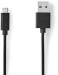 Nedis CCGL60500BK30 USB kábel USB 2.0 3 M USB A Micro-USB B 0, 48 Gbit/s 10 W Fekete (CCGL60500BK30)