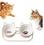  Kerámia Macskaeledel Tál Szett Állványon Modern Ízléses (Z0015)