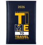FunnyCase Könyvnaptár 2026 Time To Travel Sötétkék Ajándék Tervező Minták (Kalendarz Granatowy TIME TO TRAVEL)