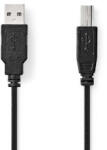 Nedis CCGL60100BK10 USB kábel USB 2.0 1 M USB A USB B 0, 48 Gbit/s Fekete (CCGL60100BK10)