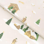 Goldea karácsonyi pamutvászon - karácsonyi dalok 160 cm