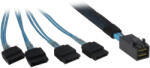Inter-Tech 0.5m SFF 8643/4x SATA 0, 5 M Fekete, Kék (88885003)