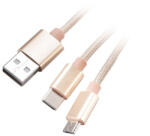 Akasa AK-CBUB42-12GL USB kábel USB 2.0 1, 2 M USB A USB C/Micro-USB B Arany (AK-CBUB42-12GL)